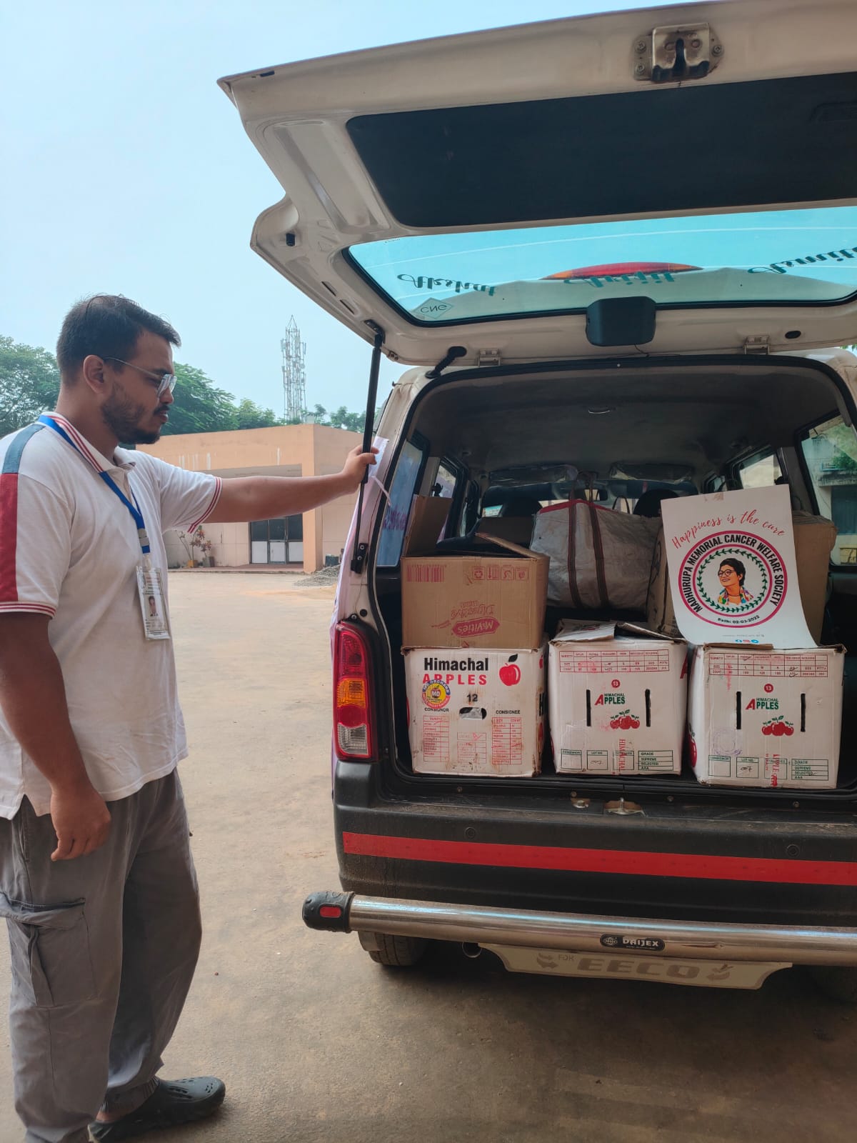 Happiness is Cure - Fruits basket distribution 2025 at Agartala Goverment Cancer Hospital - Organized by MMCWS, a Cancer welfare society.